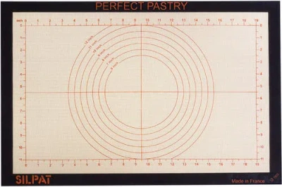 SILPAT SILPAT PERFECT PASTRY NON-STICK SILICONE COUNTERTOP WORKSTATION MAT, 15-1/8" X 23"