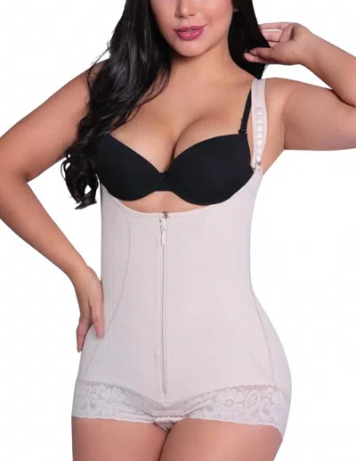 Siluets Braless Body Shaper Briefs In Beige In White