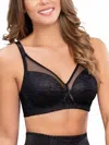 Siluets Elegant Lace Bra With Back Buckle In Black In Black