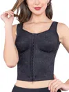 Siluets Longline Posture Corrector Bra With Padded Straps In Black In Black