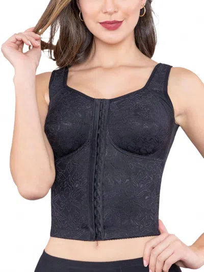 Siluets Longline Posture Corrector Bra With Padded Straps In Black