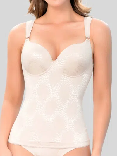 Siluets Medium Compression Shapewear Top In Beige In Neutral