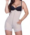 Siluets Post Surgery Compression Mid-thigh Body Shaper In Beige In Neutral