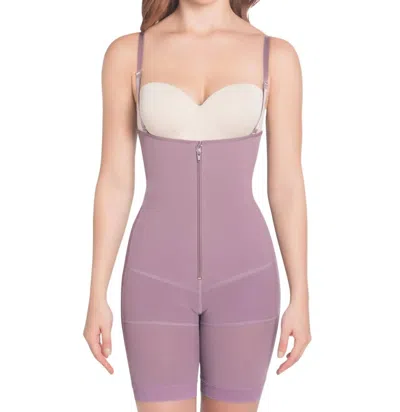 Siluets Ps1 Postpartum High Compression Mid-thigh Full Body Shaper In Purple
