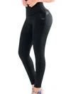 Siluets Sculpting With Butt Lift Cellulite Concealment Leggings In Black In Black