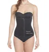 Siluets Slimming Braless Classic Panty Body Shaper With Latex In Black In Black
