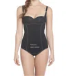 Siluets Slimming Braless Classic Panty Body Shaper With Latex In Black In Black