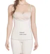 Siluets Slimming Braless Mid-thigh Body Shaper With Latex In Beige In Neutral