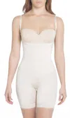 Siluets Women's Thermal Latex Shaper Mid-thigh Style Without Zipper In Beige In White