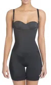 Siluets Women's Thermal Latex Shaper Mid-thigh Style Without Zipper In Black In Black