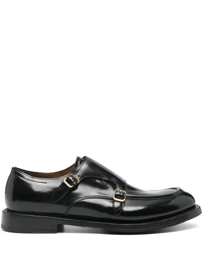 Silvano Sassetti Double-buckle Leather Shoes In Black
