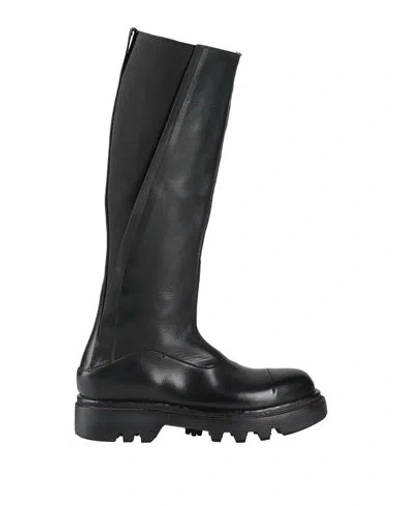 Silvano Sassetti Woman Boot Black Size 8 Leather, Textile Fibers