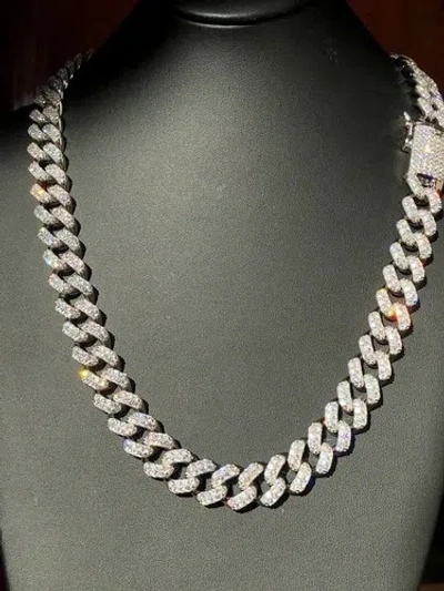 Pre-owned Silver 15mm Mens Miami Cuban Link Chain Real Solid 925 Sterling  Cz Hip Hop