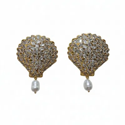 Silver & Elegant Co. Women's Gold The Octo-baroque Statement Earrings