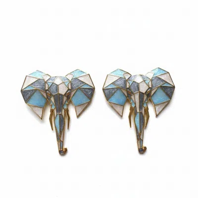 Silver & Elegant Co. Women's Origami Elephant Earrings