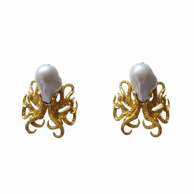 Silver & Elegant Women's Gold Octo-baroque Reverie Earrings