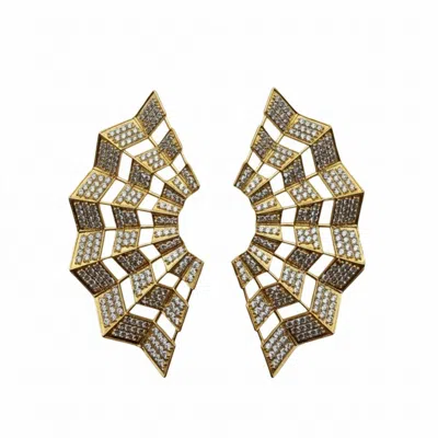 Silver & Elegant Women's Golden Seahorse Mythic Statement Earrings