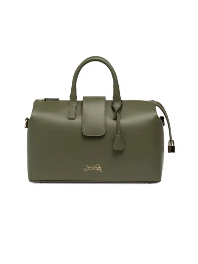 Silver & Riley Women's Leather Convertible Boston Bag In Green