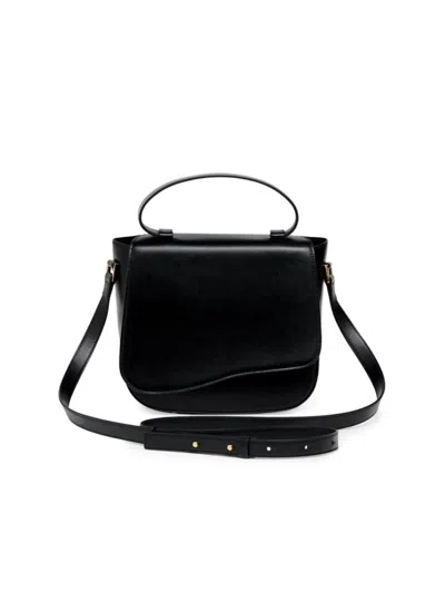 Silver & Riley Women's Milan Leather Shoulder Bag In Black