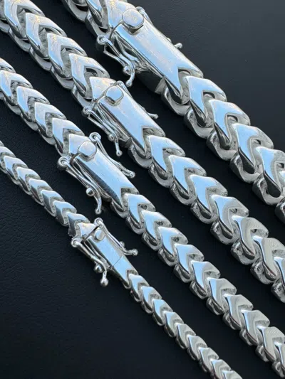 Pre-owned Silver Big 4-10mm Handmade Franco Chain Necklace Or Bracelet Real 925  Box Clasp