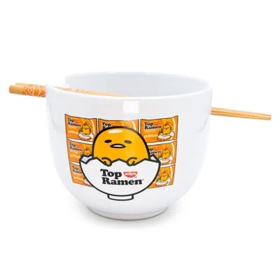 Silver Buffalo 20 Oz. Gudetama Ramen Bowl In White;yellow