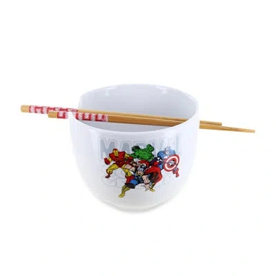 Silver Buffalo 20 Oz. Marvel Retro Comics Group Ramen Bowl In White