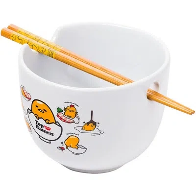 Silver Buffalo 24 Oz. Sanrio Gudetama Ramen Bowl In White