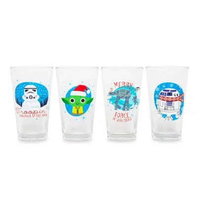 Silver Buffalo 4 - Piece 16oz. Glass Pint Glass Assorted Glassware Set In Clear