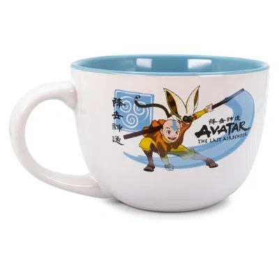 Silver Buffalo Avatar: The Last Airbender Aang And Momo Ceramic Soup Mug | Holds 24 Ounces In Blue;yellow