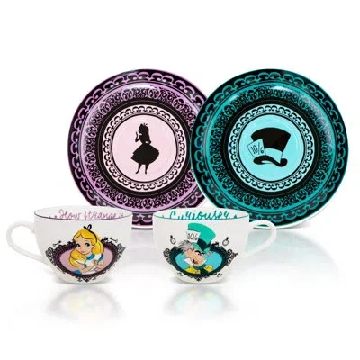 Silver Buffalo Bone China Teacup In Blue;pink