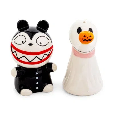 Silver Buffalo Ceramic Salt And Pepper Shaker Set In Black;white