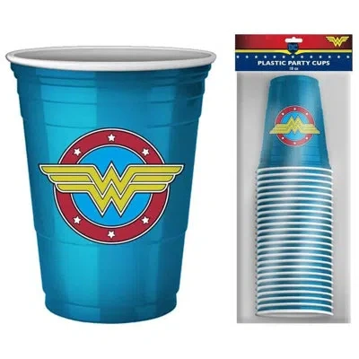 Silver Buffalo Dc Comics Plastic Disposable Cups In Blue