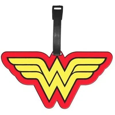 Silver Buffalo Dc Wonder Woman Logo Luggage Tag And Suitcase Label In Yellow