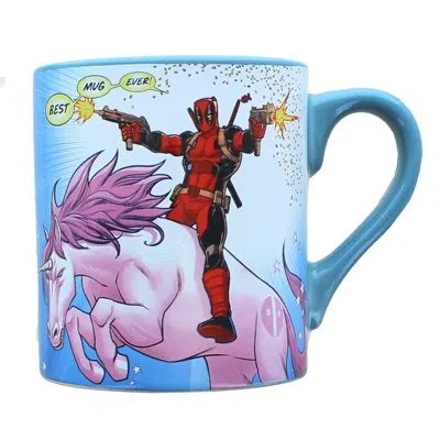 Silver Buffalo Deadpool Coffee Mug In Blue;red;pink