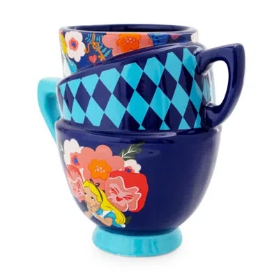 Silver Buffalo Disney Alice In Wonderland Stacked Teacups Sculpted Ceramic Mug | Holds 20 Ounce In Blue;red;yellow