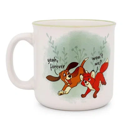 Silver Buffalo Disney Fox And The Hound "friends Forever" Ceramic Camper Mug | Holds 20 Ounces In White;red