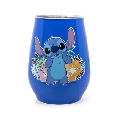 Silver Buffalo Disney Lilo And Stitch 10 Oz. Stainless Steel Travel Tumbler In Blue,orange