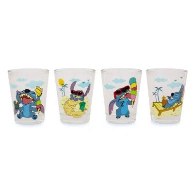 Silver Buffalo Disney Lilo & Stitch Beach 1.5 Oz. Ceramic Drinking Glass In Blue;green;yellow