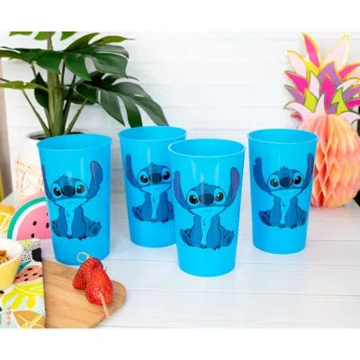 Silver Buffalo Disney Lilo & Stitch Color Change Cup Set In Blue