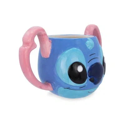 Silver Buffalo Disney Lilo & Stitch Experiment 626 Face 3d Sculpted Ceramic Mug | 16 Ounces In Blue;pink