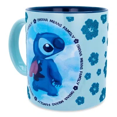 Silver Buffalo Disney Lilo & Stitch "ohana Means Family" Ceramic Mug | Holds 20 Ounces In Blue;white