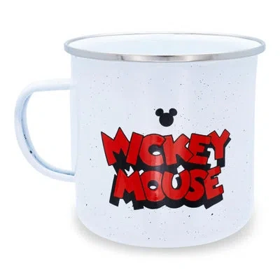 Silver Buffalo Disney Mickey Mouse "aw Shucks" Ceramic Camper Mug | Holds 20 Ounces In White;red