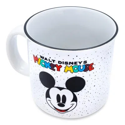 Silver Buffalo Disney Mickey Mouse Rainbow Ceramic Camper Mug | Holds 20 Ounces In Black;white