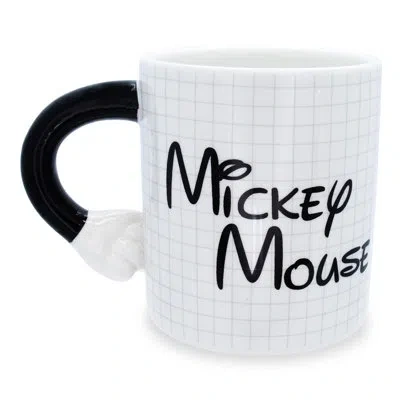 Silver Buffalo Disney Mickey Mouse Sculpted Handle Ceramic Mug | Holds 20 Ounces In Black;white