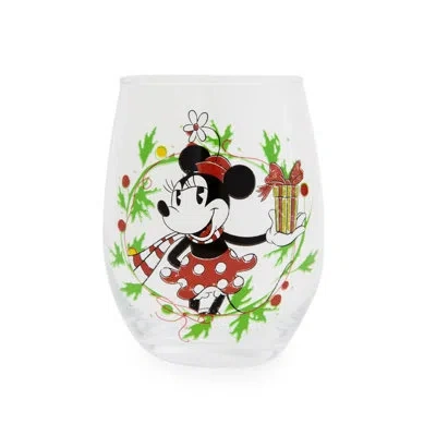 Silver Buffalo Disney Minnie Mouse 20 Oz. Drinking Glass In Black;green;red