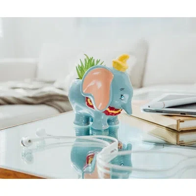 Silver Buffalo Disney Petite Seedling Disney Dumbo 4-inch Mini Planter With Artificial Succulent In Green