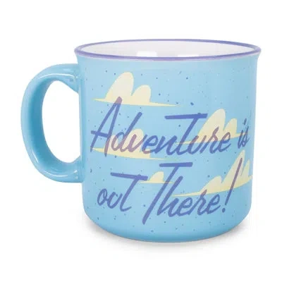 Silver Buffalo Disney Pixar Up "adventure Is Out There" Ceramic Camper Mug | Holds 20 Ounces In Blue;white