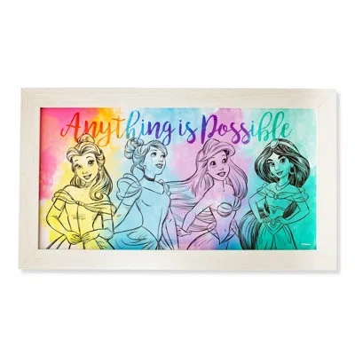 Silver Buffalo Disney Princess "anything Is Possible" Wooden Hanging Wall Art | 10 X 18 Inches In Blue;white;green;red;yellow;purple