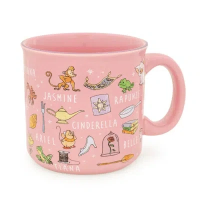 Silver Buffalo Disney Princess Icons Ceramic Camper Mug | Holds 20 Ounces In Pink