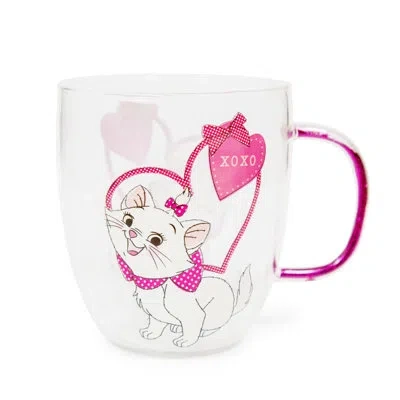 Silver Buffalo Disney The Aristocats Marie "xoxo" Glitter Handle Glass Mug | Holds 14 Ounces In Pink